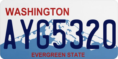 WA license plate AYG5320