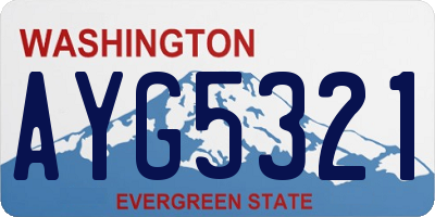 WA license plate AYG5321