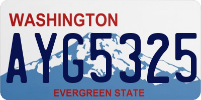 WA license plate AYG5325