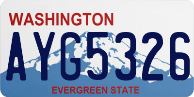 WA license plate AYG5326