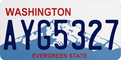 WA license plate AYG5327