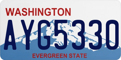 WA license plate AYG5330