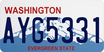 WA license plate AYG5331