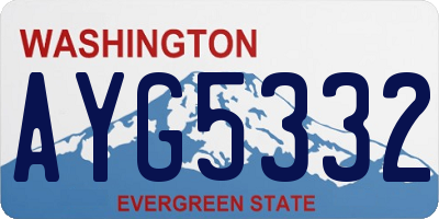 WA license plate AYG5332