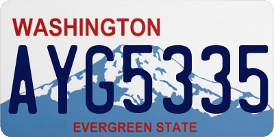 WA license plate AYG5335