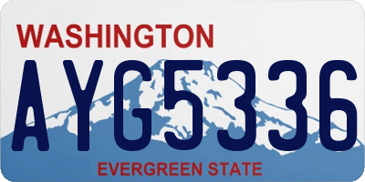WA license plate AYG5336