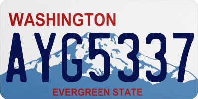 WA license plate AYG5337