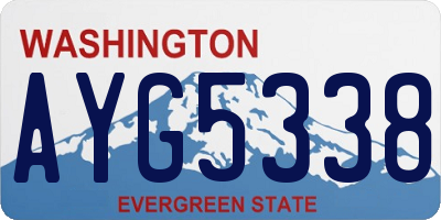 WA license plate AYG5338