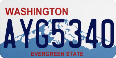 WA license plate AYG5340