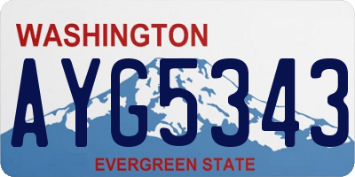 WA license plate AYG5343