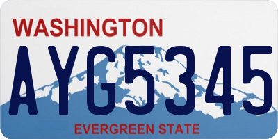 WA license plate AYG5345