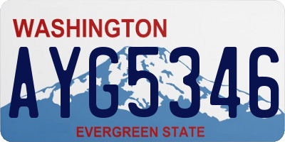 WA license plate AYG5346