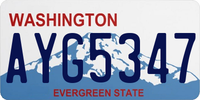 WA license plate AYG5347