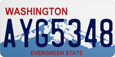 WA license plate AYG5348