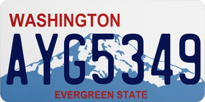 WA license plate AYG5349