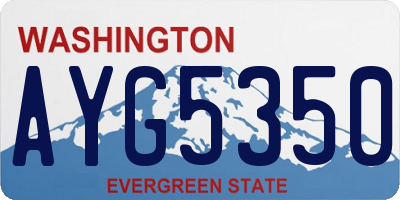 WA license plate AYG5350
