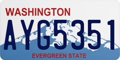 WA license plate AYG5351