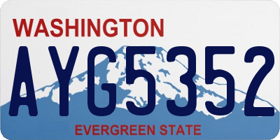 WA license plate AYG5352