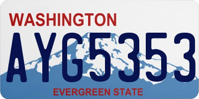 WA license plate AYG5353