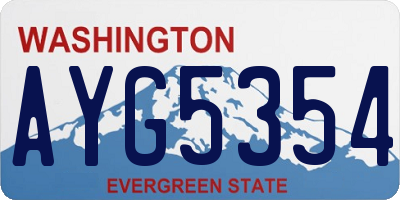 WA license plate AYG5354
