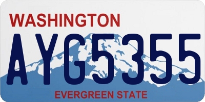 WA license plate AYG5355