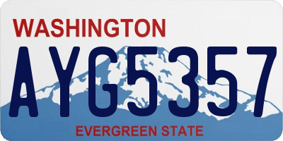 WA license plate AYG5357