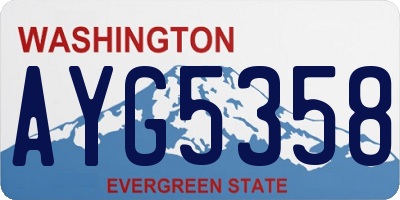 WA license plate AYG5358