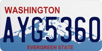 WA license plate AYG5360