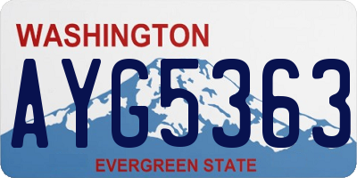 WA license plate AYG5363