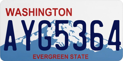 WA license plate AYG5364