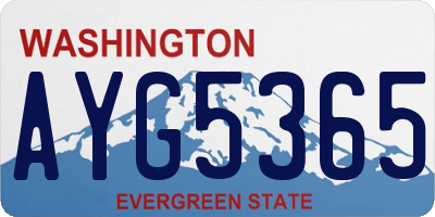 WA license plate AYG5365