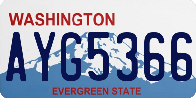 WA license plate AYG5366
