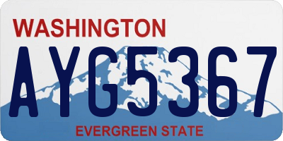 WA license plate AYG5367