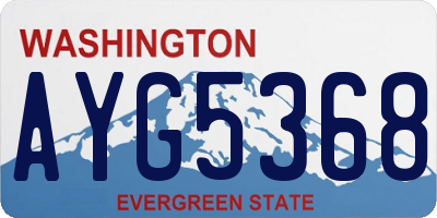 WA license plate AYG5368