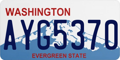 WA license plate AYG5370