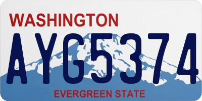 WA license plate AYG5374