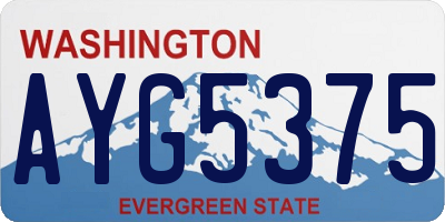 WA license plate AYG5375