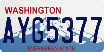 WA license plate AYG5377