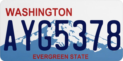 WA license plate AYG5378