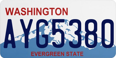 WA license plate AYG5380