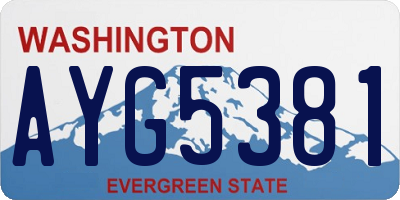 WA license plate AYG5381
