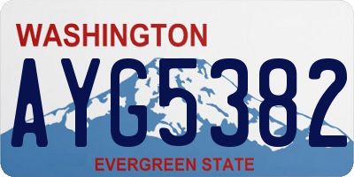 WA license plate AYG5382
