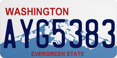WA license plate AYG5383