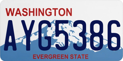 WA license plate AYG5386