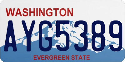 WA license plate AYG5389