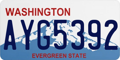 WA license plate AYG5392