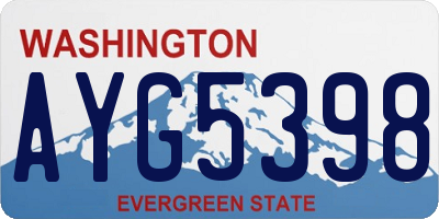 WA license plate AYG5398