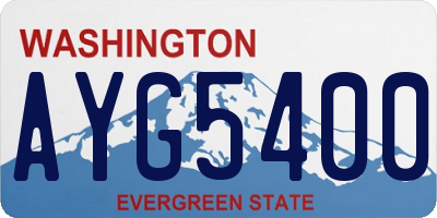 WA license plate AYG5400