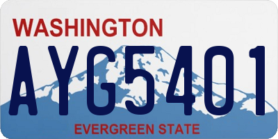 WA license plate AYG5401