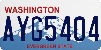 WA license plate AYG5404